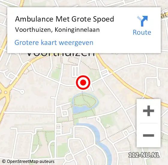 Locatie op kaart van de 112 melding: Ambulance Met Grote Spoed Naar Voorthuizen, Koninginnelaan op 2 december 2022 15:08