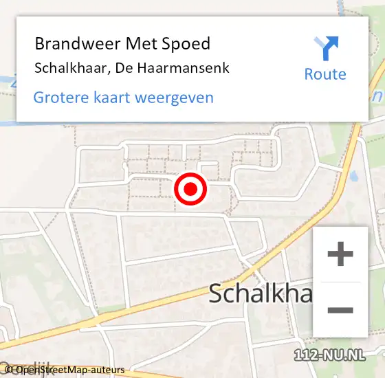 Locatie op kaart van de 112 melding: Brandweer Met Spoed Naar Schalkhaar, De Haarmansenk op 2 december 2022 15:09