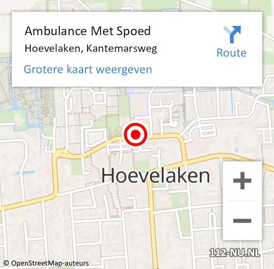 Locatie op kaart van de 112 melding: Ambulance Met Spoed Naar Hoevelaken, Kantemarsweg op 2 december 2022 15:24