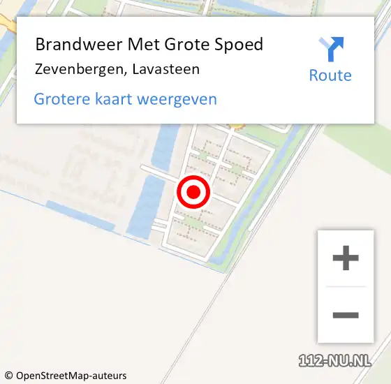 Locatie op kaart van de 112 melding: Brandweer Met Grote Spoed Naar Zevenbergen, Lavasteen op 2 december 2022 15:37