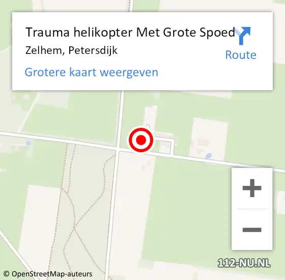 Locatie op kaart van de 112 melding: Trauma helikopter Met Grote Spoed Naar Zelhem, Petersdijk op 2 december 2022 15:47