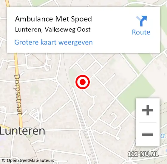 Locatie op kaart van de 112 melding: Ambulance Met Spoed Naar Lunteren, Valkseweg Oost op 2 december 2022 16:18