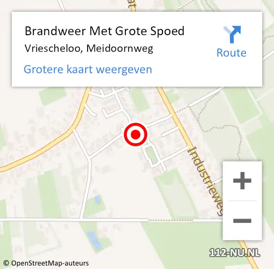 Locatie op kaart van de 112 melding: Brandweer Met Grote Spoed Naar Vriescheloo, Meidoornweg op 2 december 2022 16:53