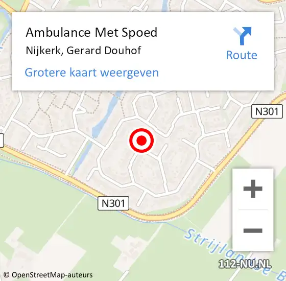 Locatie op kaart van de 112 melding: Ambulance Met Spoed Naar Nijkerk, Gerard Douhof op 2 december 2022 17:20