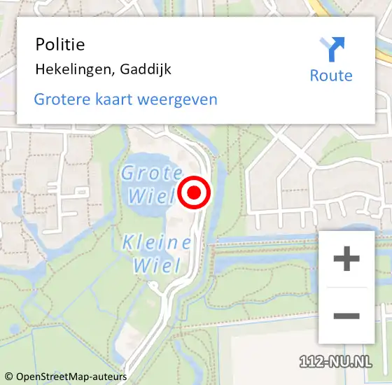 Locatie op kaart van de 112 melding: Politie Hekelingen, Gaddijk op 2 december 2022 17:44