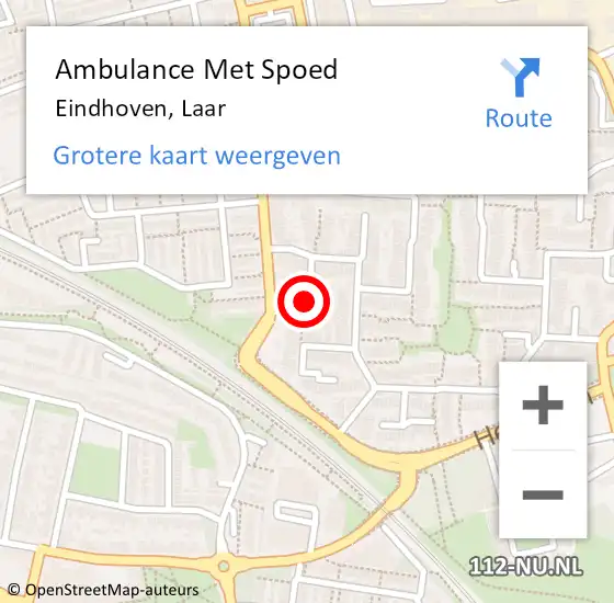 Locatie op kaart van de 112 melding: Ambulance Met Spoed Naar Eindhoven, Laar op 7 augustus 2014 02:49