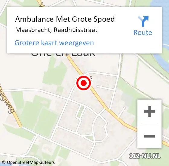 Locatie op kaart van de 112 melding: Ambulance Met Grote Spoed Naar Maasbracht, Raadhuisstraat op 2 december 2022 17:56