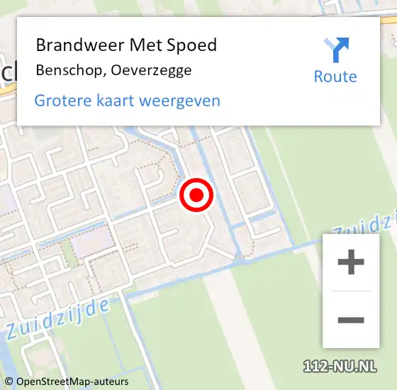 Locatie op kaart van de 112 melding: Brandweer Met Spoed Naar Benschop, Oeverzegge op 2 december 2022 18:04