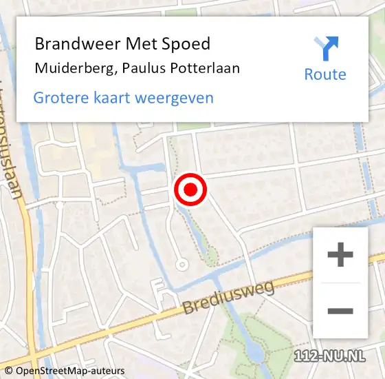 Locatie op kaart van de 112 melding: Brandweer Met Spoed Naar Muiderberg, Paulus Potterlaan op 2 december 2022 19:09