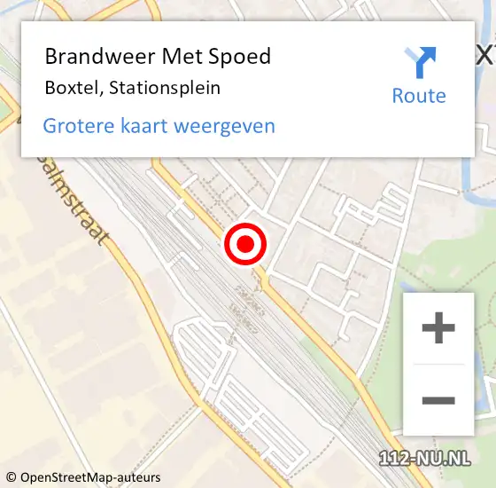 Locatie op kaart van de 112 melding: Brandweer Met Spoed Naar Boxtel, Stationsplein op 2 december 2022 19:14