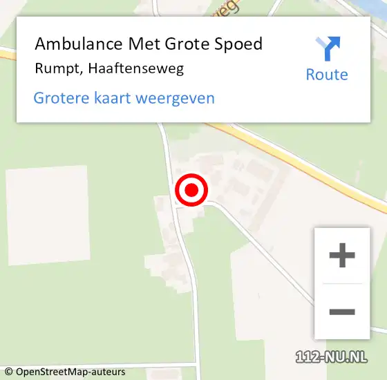 Locatie op kaart van de 112 melding: Ambulance Met Grote Spoed Naar Rumpt, Haaftenseweg op 2 december 2022 19:34