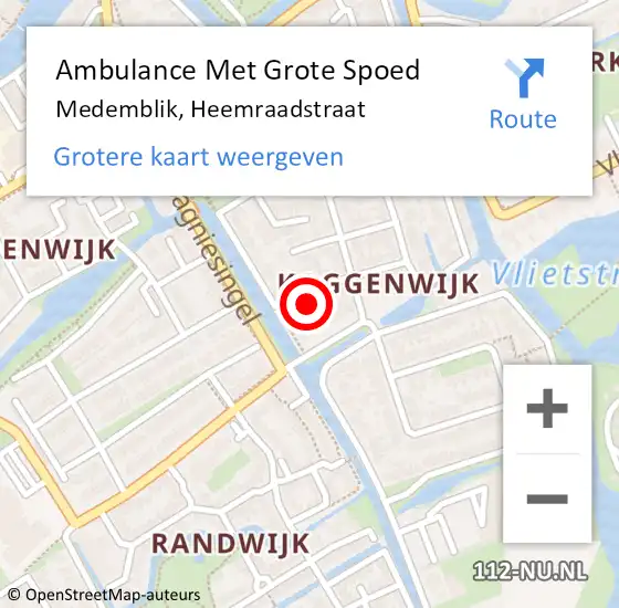 Locatie op kaart van de 112 melding: Ambulance Met Grote Spoed Naar Medemblik, Heemraadstraat op 2 december 2022 20:03