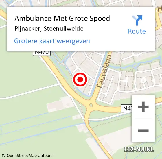 Locatie op kaart van de 112 melding: Ambulance Met Grote Spoed Naar Pijnacker, Steenuilweide op 2 december 2022 21:22