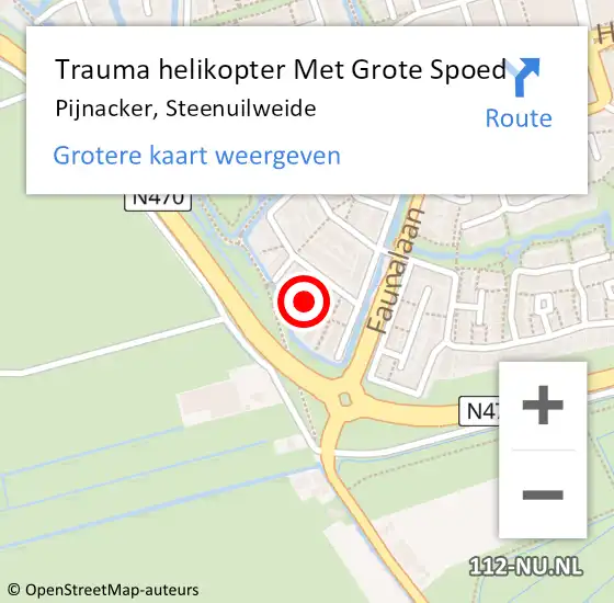 Locatie op kaart van de 112 melding: Trauma helikopter Met Grote Spoed Naar Pijnacker, Steenuilweide op 2 december 2022 21:24