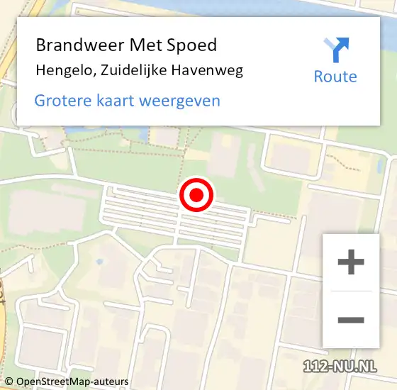 Locatie op kaart van de 112 melding: Brandweer Met Spoed Naar Hengelo, Zuidelijke Havenweg op 2 december 2022 21:35