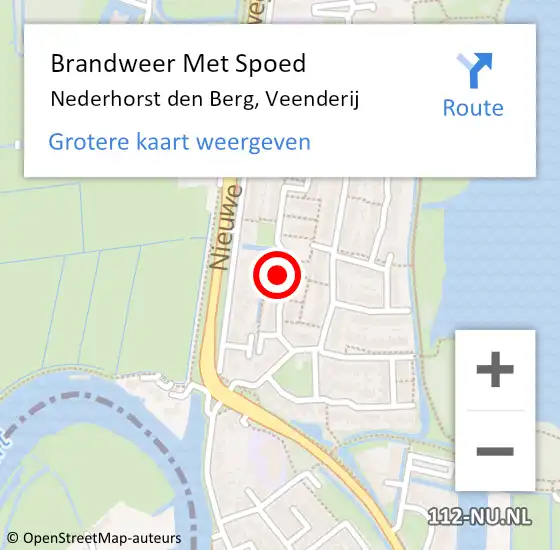 Locatie op kaart van de 112 melding: Brandweer Met Spoed Naar Nederhorst den Berg, Veenderij op 2 december 2022 23:29