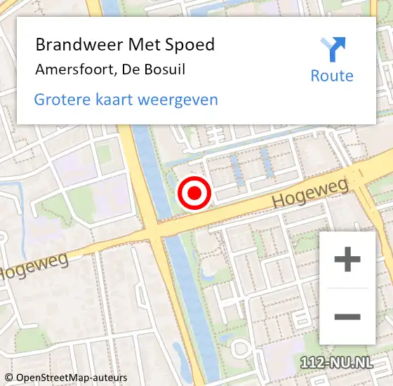 Locatie op kaart van de 112 melding: Brandweer Met Spoed Naar Amersfoort, De Bosuil op 2 december 2022 23:53