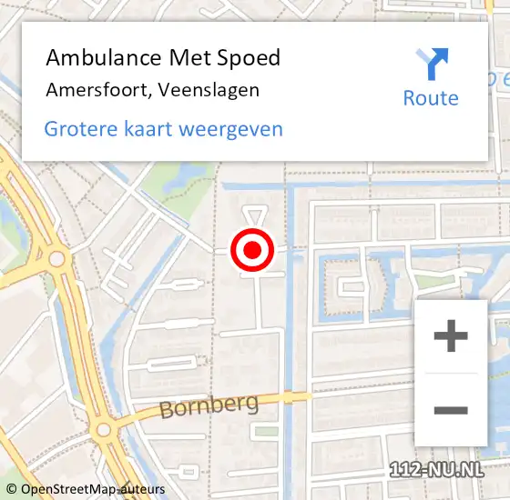 Locatie op kaart van de 112 melding: Ambulance Met Spoed Naar Amersfoort, Veenslagen op 7 augustus 2014 04:43