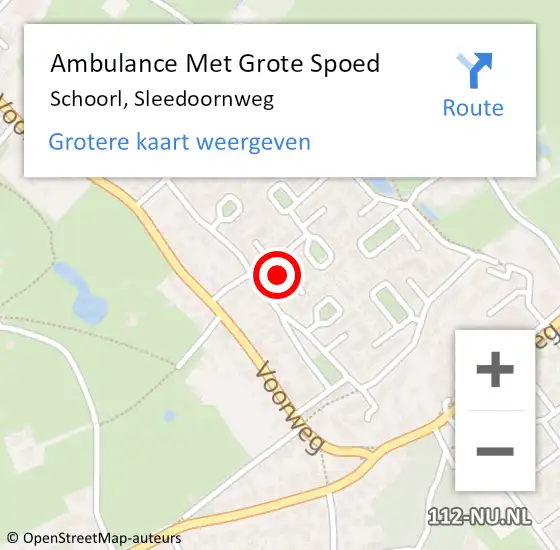 Locatie op kaart van de 112 melding: Ambulance Met Grote Spoed Naar Schoorl, Sleedoornweg op 3 december 2022 05:32