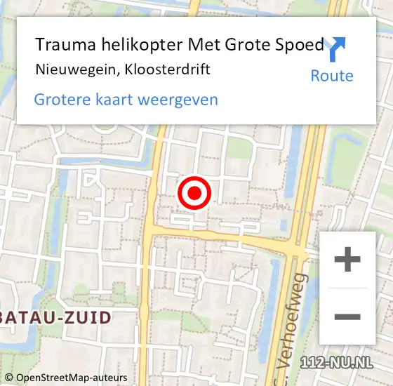 Locatie op kaart van de 112 melding: Trauma helikopter Met Grote Spoed Naar Nieuwegein, Kloosterdrift op 3 december 2022 05:49