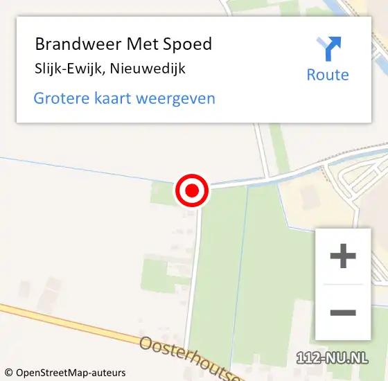Locatie op kaart van de 112 melding: Brandweer Met Spoed Naar Slijk-Ewijk, Nieuwedijk op 3 december 2022 07:10