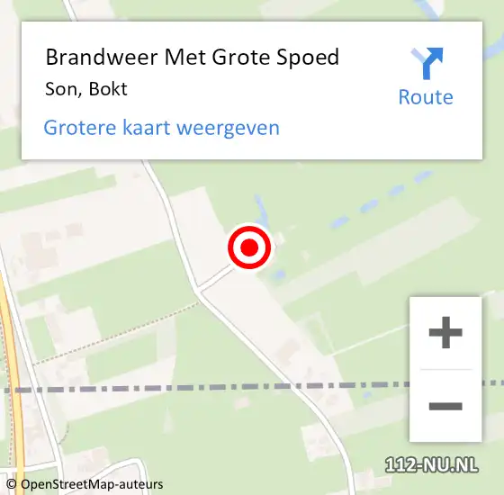 Locatie op kaart van de 112 melding: Brandweer Met Grote Spoed Naar Son, Bokt op 3 december 2022 08:03