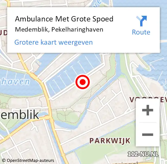 Locatie op kaart van de 112 melding: Ambulance Met Grote Spoed Naar Medemblik, Pekelharinghaven op 3 december 2022 09:52