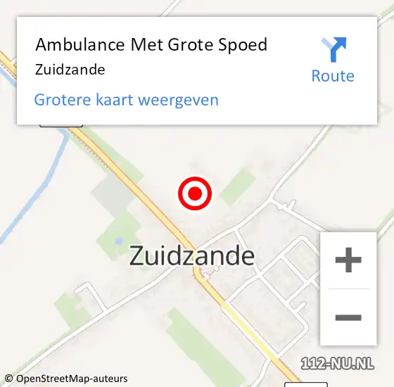 Locatie op kaart van de 112 melding: Ambulance Met Grote Spoed Naar Zuidzande op 3 december 2022 10:46