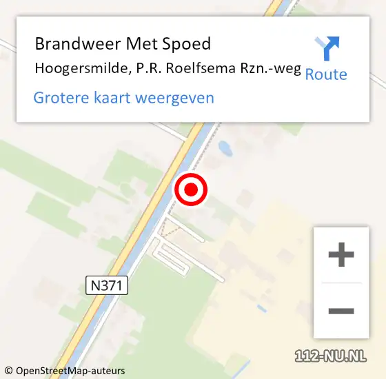 Locatie op kaart van de 112 melding: Brandweer Met Spoed Naar Hoogersmilde, P.R. Roelfsema Rzn.-weg op 3 december 2022 11:12