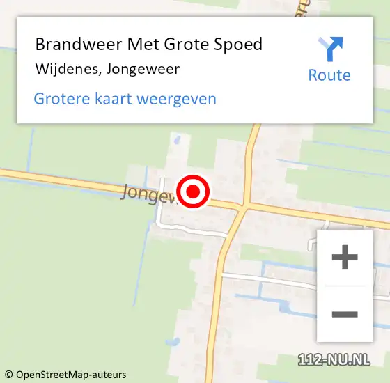 Locatie op kaart van de 112 melding: Brandweer Met Grote Spoed Naar Wijdenes, Jongeweer op 3 december 2022 12:11