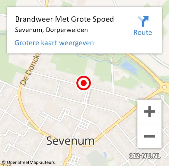 Locatie op kaart van de 112 melding: Brandweer Met Grote Spoed Naar Sevenum, Dorperweiden op 3 december 2022 13:21