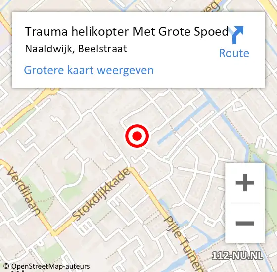 Locatie op kaart van de 112 melding: Trauma helikopter Met Grote Spoed Naar Naaldwijk, Beelstraat op 3 december 2022 14:06