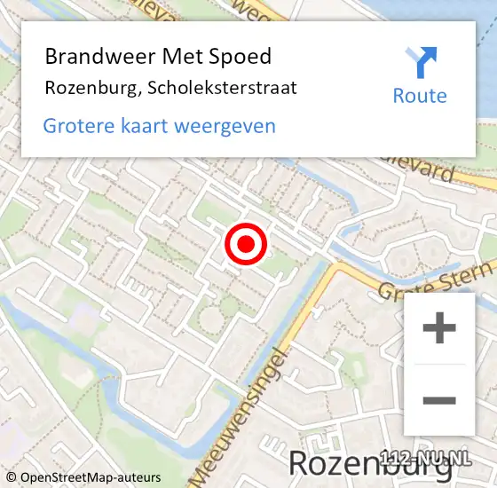 Locatie op kaart van de 112 melding: Brandweer Met Spoed Naar Rozenburg, Scholeksterstraat op 3 december 2022 14:09