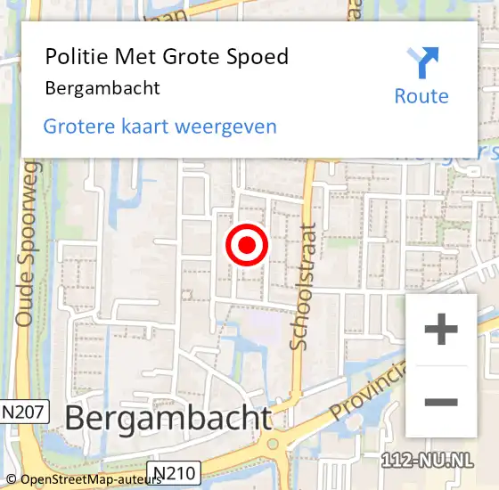 Locatie op kaart van de 112 melding: Politie Met Grote Spoed Naar Bergambacht op 3 december 2022 14:43
