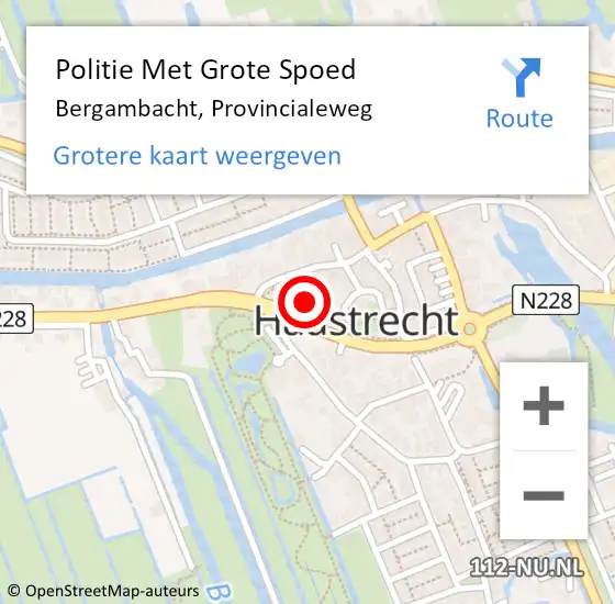 Locatie op kaart van de 112 melding: Politie Met Grote Spoed Naar Bergambacht, Provincialeweg op 3 december 2022 14:43