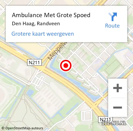 Locatie op kaart van de 112 melding: Ambulance Met Grote Spoed Naar Wateringen, Randveen op 3 december 2022 14:59