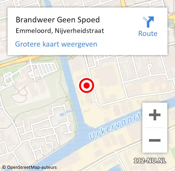Locatie op kaart van de 112 melding: Brandweer Geen Spoed Naar Emmeloord, Nijverheidstraat op 3 december 2022 15:05