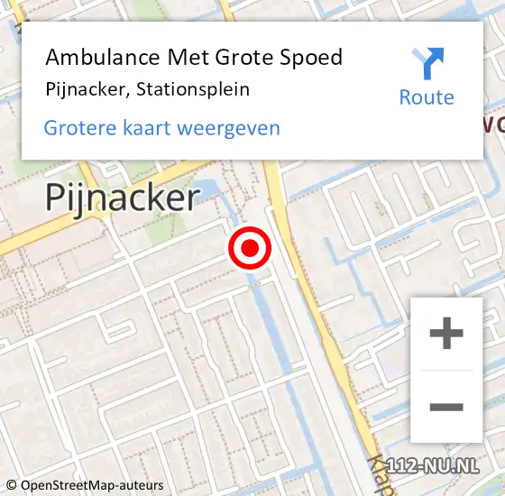 Locatie op kaart van de 112 melding: Ambulance Met Grote Spoed Naar Pijnacker, Stationsplein op 3 december 2022 18:01