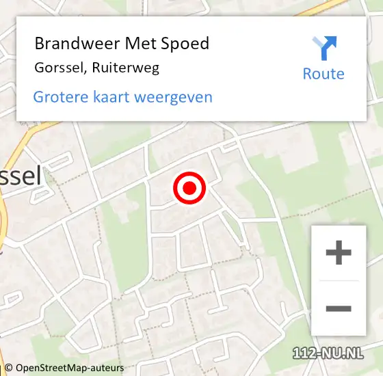 Locatie op kaart van de 112 melding: Brandweer Met Spoed Naar Gorssel, Ruiterweg op 3 december 2022 19:07