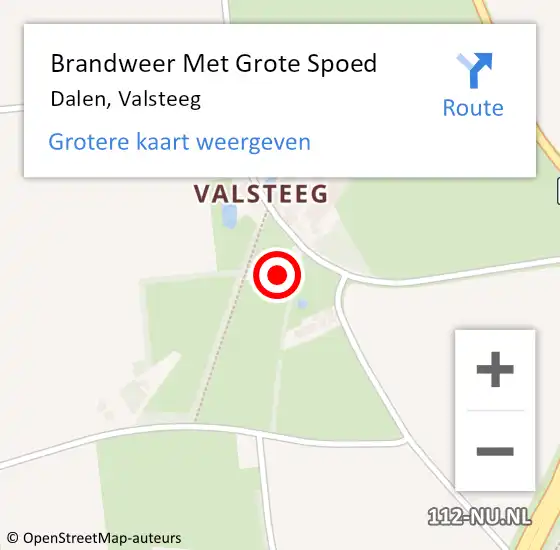 Locatie op kaart van de 112 melding: Brandweer Met Grote Spoed Naar Dalen, Valsteeg op 3 december 2022 20:14