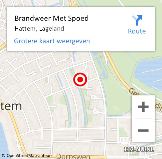 Locatie op kaart van de 112 melding: Brandweer Met Spoed Naar Hattem, Lageland op 3 december 2022 20:58