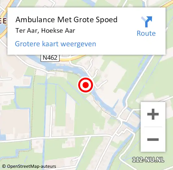 Locatie op kaart van de 112 melding: Ambulance Met Grote Spoed Naar Ter Aar, Hoekse Aar op 3 december 2022 21:00