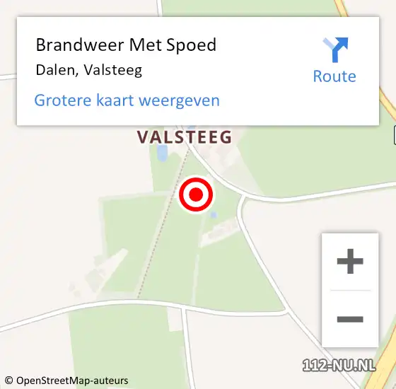 Locatie op kaart van de 112 melding: Brandweer Met Spoed Naar Dalen, Valsteeg op 3 december 2022 21:10