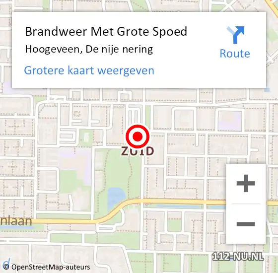 Locatie op kaart van de 112 melding: Brandweer Met Grote Spoed Naar Hoogeveen, De nije nering op 3 december 2022 23:11