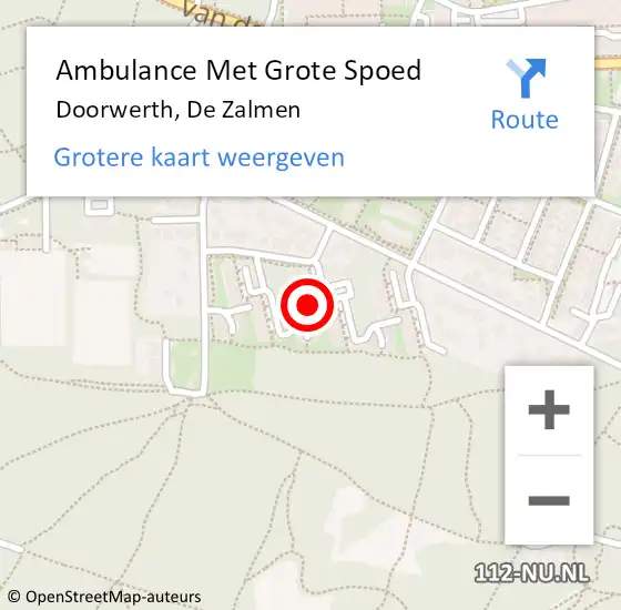 Locatie op kaart van de 112 melding: Ambulance Met Grote Spoed Naar Doorwerth, De Zalmen op 3 december 2022 23:50