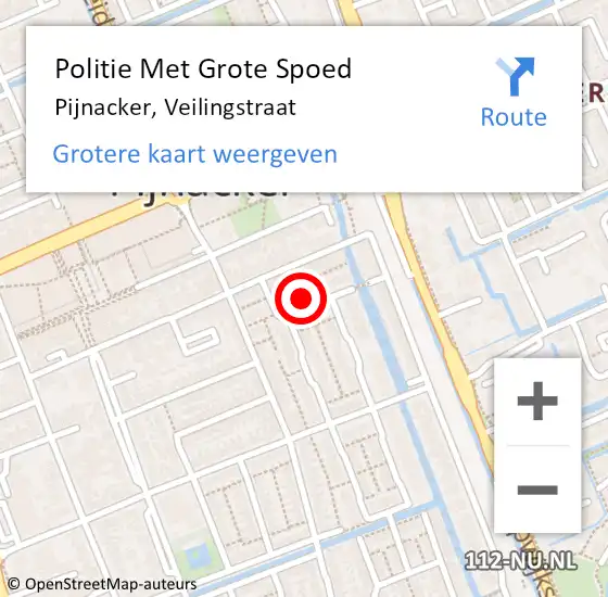 Locatie op kaart van de 112 melding: Politie Met Grote Spoed Naar Pijnacker, Veilingstraat op 4 december 2022 00:12
