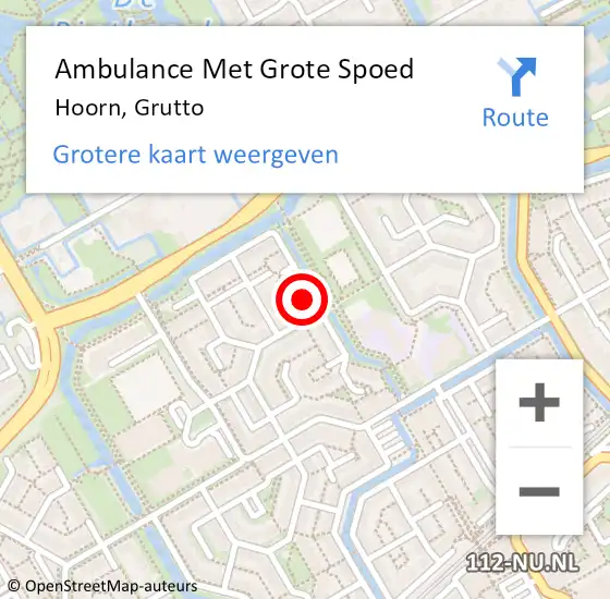 Locatie op kaart van de 112 melding: Ambulance Met Grote Spoed Naar Hoorn, Grutto op 4 december 2022 00:16