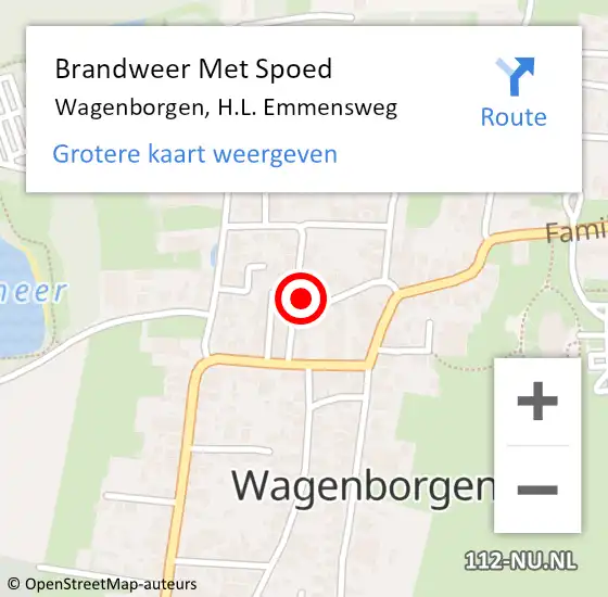 Locatie op kaart van de 112 melding: Brandweer Met Spoed Naar Wagenborgen, H.L. Emmensweg op 4 december 2022 00:36