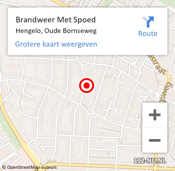 Locatie op kaart van de 112 melding: Brandweer Met Spoed Naar Hengelo, Oude Bornseweg op 4 december 2022 01:33