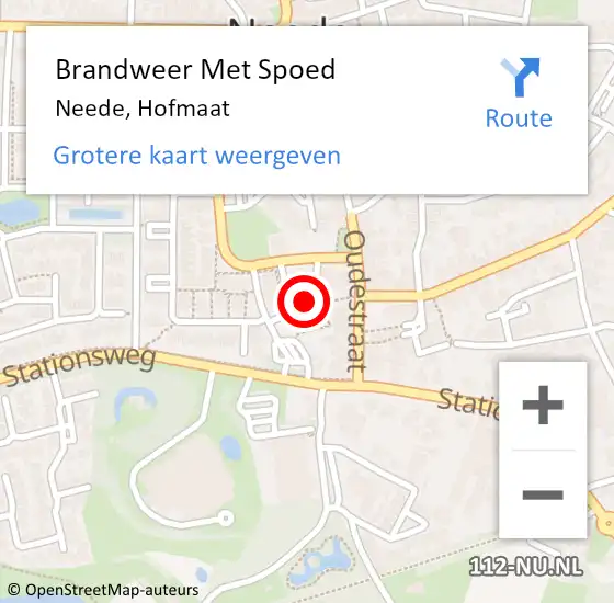 Locatie op kaart van de 112 melding: Brandweer Met Spoed Naar Neede, Hofmaat op 4 december 2022 01:50